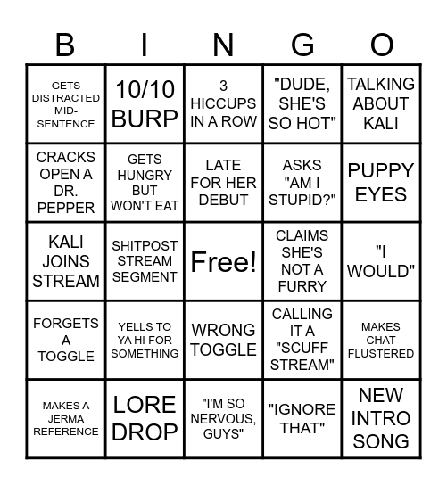 Bingoskii Bingo Card