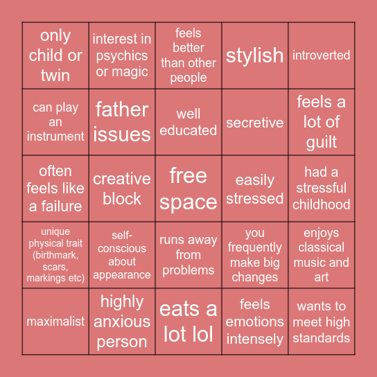 composer kin bingo Card