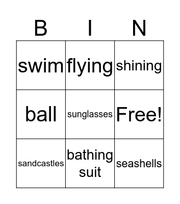 At the Beach Bingo Card