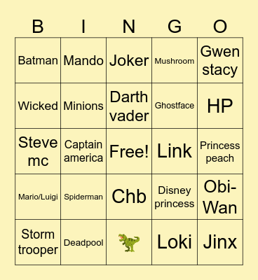 Gc supernova Bingo Card