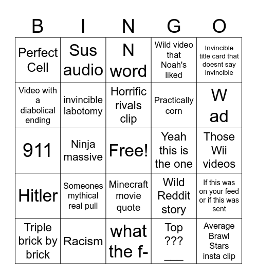 insta Bingo Card