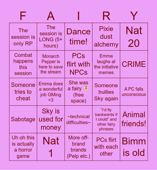 Pixie Hollow: The Great Fairy Games - Part 2 Bingo Card