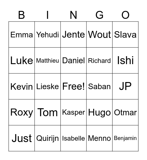 Studiereis bingo Card