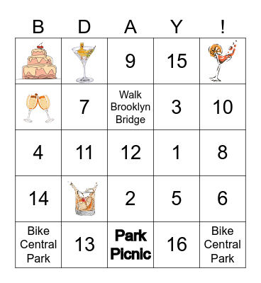 Miranda's Birthday Bingo Adventure Bingo Card