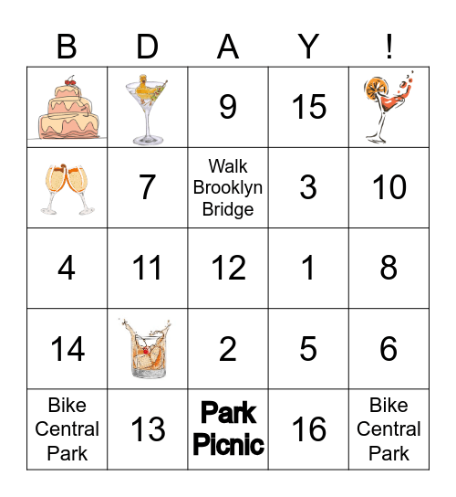 Miranda's Birthday Bingo Adventure Bingo Card