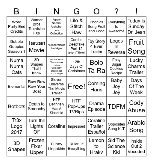 2008-2029 Bingo Card