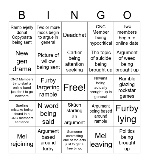 Cool nirvana club Bingo Card