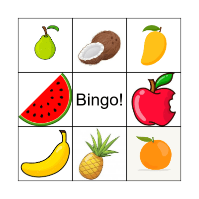 Fruits Bingo Card