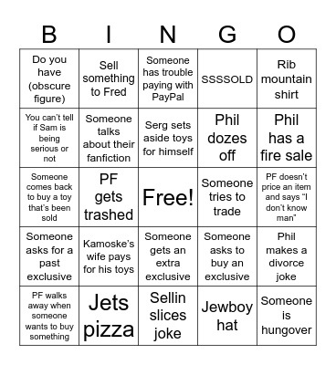 Dairycon Bingo Card