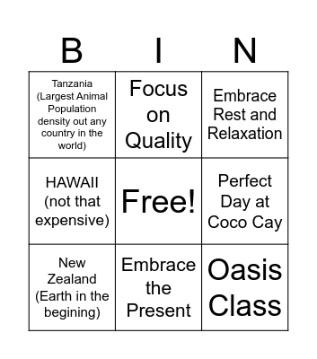 Do you have FOMO? then Travel... Bingo Card
