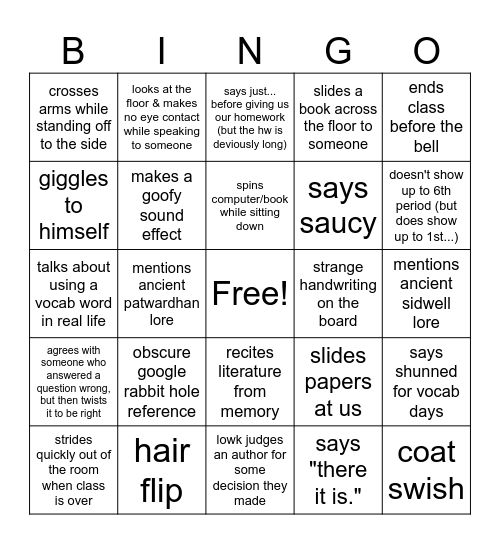 patty bingo Card