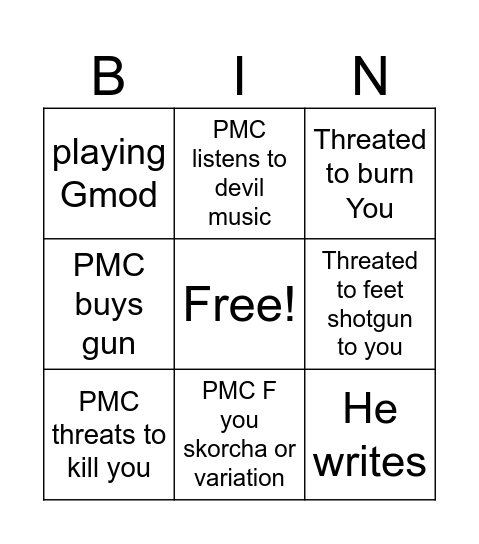 PMC BINGO Card