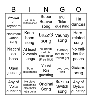 Inami Rai 3D Bingo Card