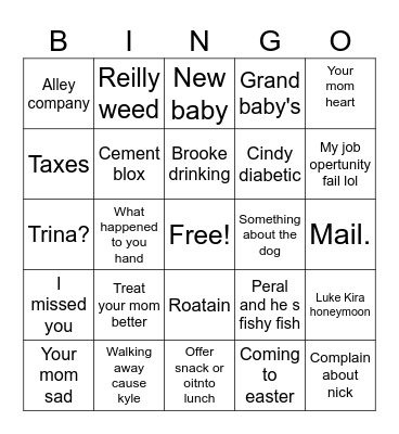Mema bingo Card