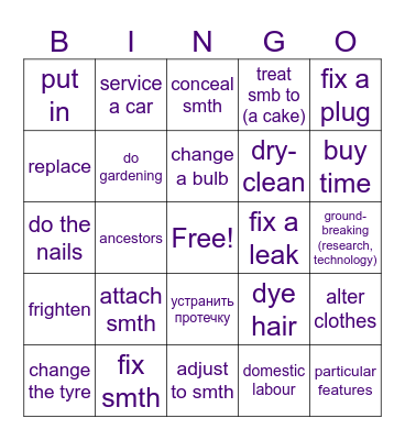 Household issies Bingo Card