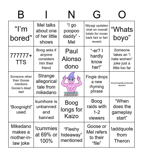 special one for wiz <3 Bingo Card
