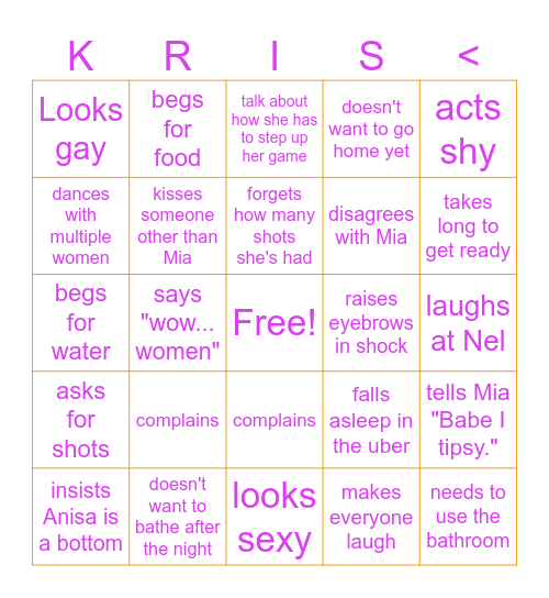 Wonder Weekend Bingo Card