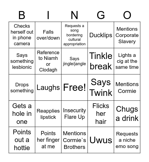 Estelle Bingo Card