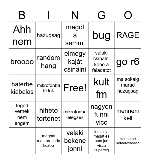 david bingo Card