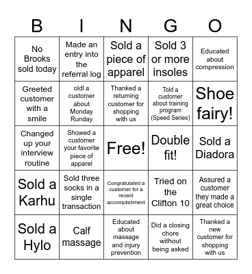 SPRINGO Bingo Card