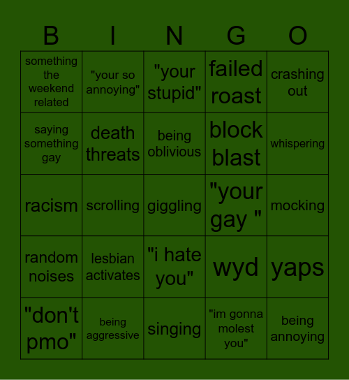 GABS Bingo CARD Bingo Card