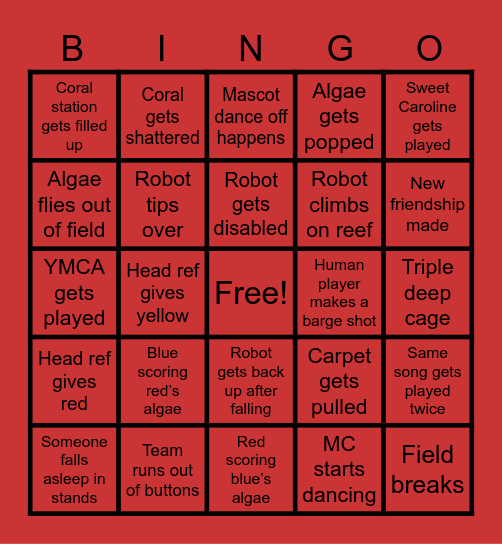 Reefscape BINGO! Bingo Card