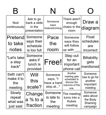 Brainstorming Bingo Card