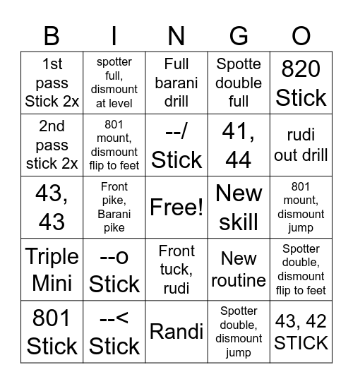 DMT Bingo Card