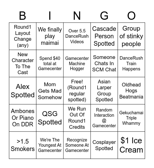 SOUTHCENTER 4/12 Bingo Card