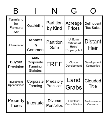 CORPORATE BINGO Card