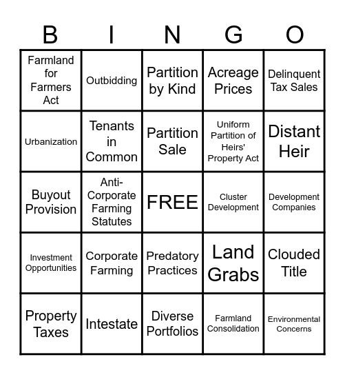 CORPORATE BINGO Card