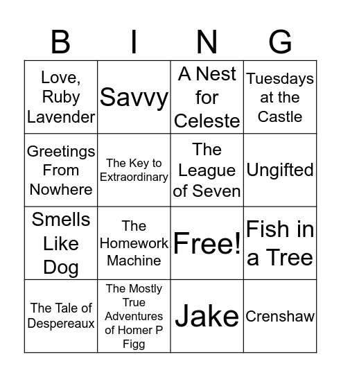 EBOB Bingo Card