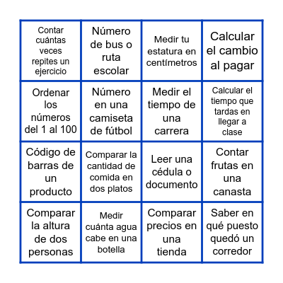 El uso de número Bingo Card