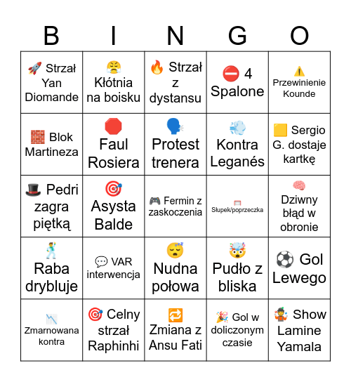 lepsze niz kropkowe Bingo Card