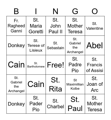 Who am I Bingo Card