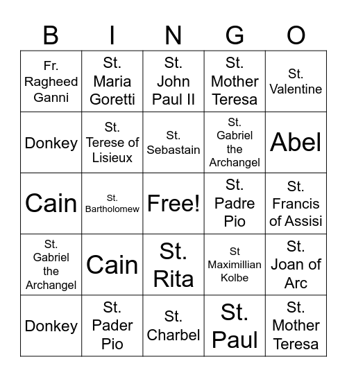Who am I Bingo Card