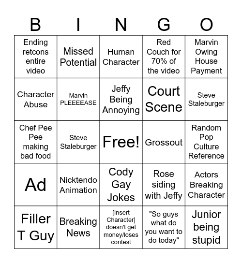 SML Bingo Card