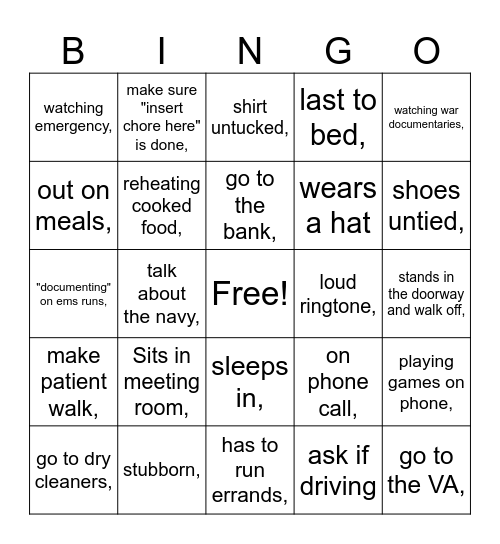 Jmonie Bingo Card