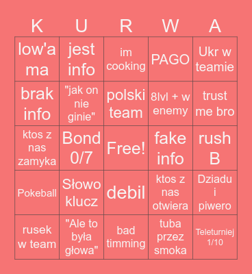 CS Bingo Card
