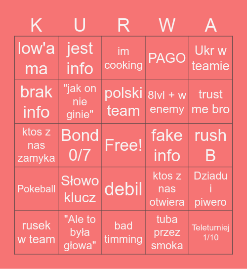 CS Bingo Card