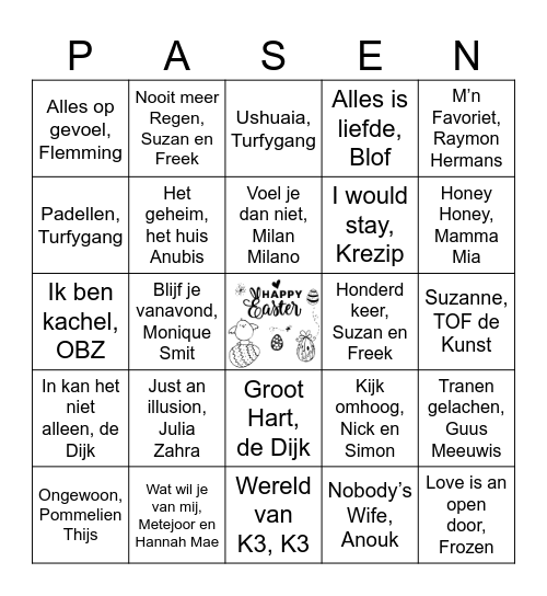 Muziek BINGO Card