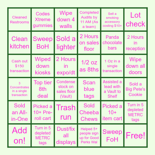 It's a Good Day For Bingo! Bingo Card