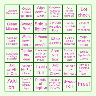 It's a Good Day For Bingo! Bingo Card