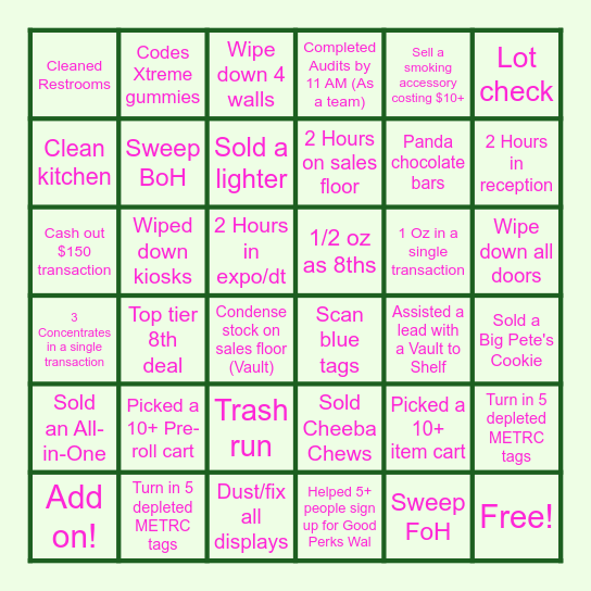 It's a Good Day For Bingo! Bingo Card