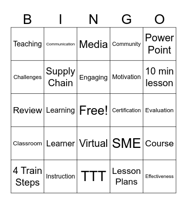 TT is Fun Bingo Card