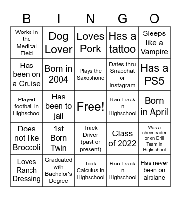 Happy Birthday Twins Bingo Card