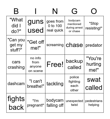 pollice Bingo Card