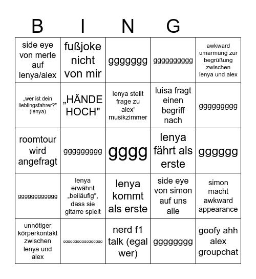 f1 gucken bingo Card