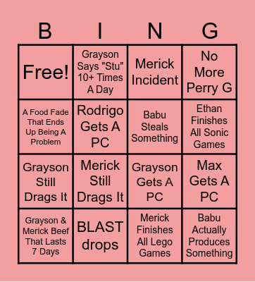 GC BINGO Card