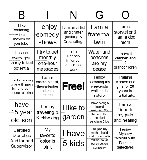 Magnolia- Getting to Know You! Bingo Card